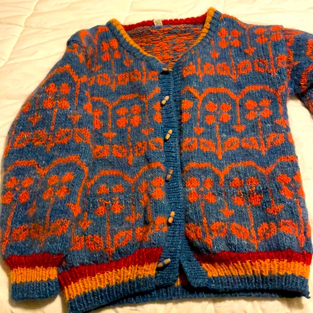 Vintage heavy wool floral coat